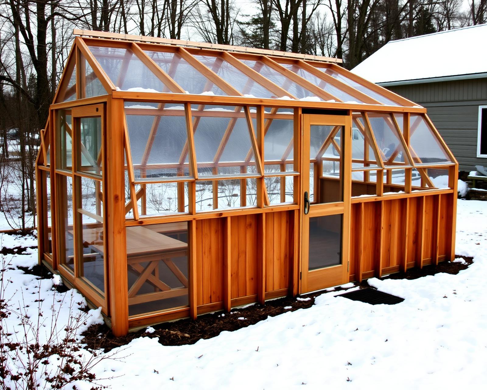 Custom cedar greenhouse